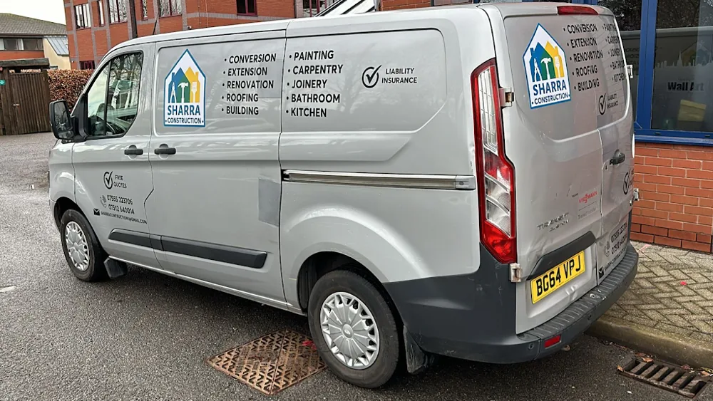 Sharra Construction van in Oxford